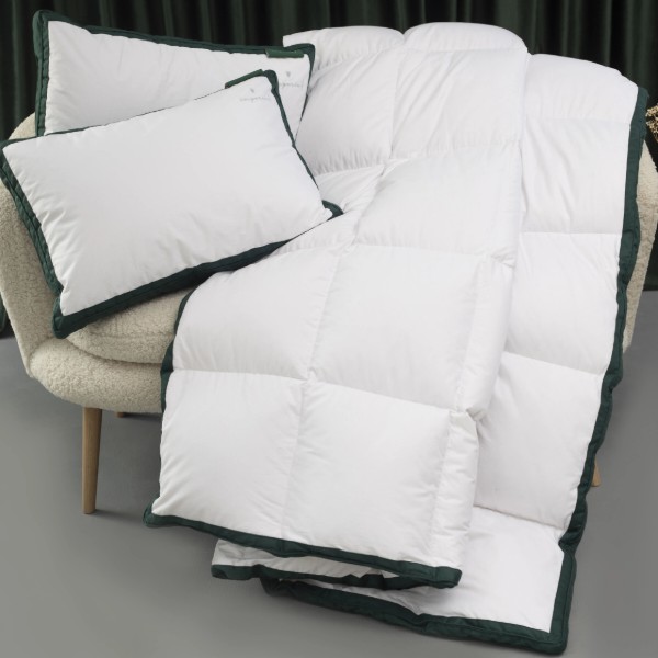 Фото - Набір ковдра полуторна + подушка MirSon № 10008 Imperial Satin Luxe всесезонна 140x205 Гусячий пух + 50x70 (2200010810486)